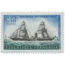 JOURNÉE DU TIMBRE 1965 PAQUEBOT POSTE LA GUIENNE 1860
