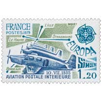 1979 EUROPA CEPT AVIATION POSTALE INTÉRIEURE 10.VII.1935 LILLE - LE HAVRE - STRASBOURG - BORDEAUX