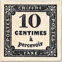 CHIFFRE TAXE 10 Centimes à percevoir